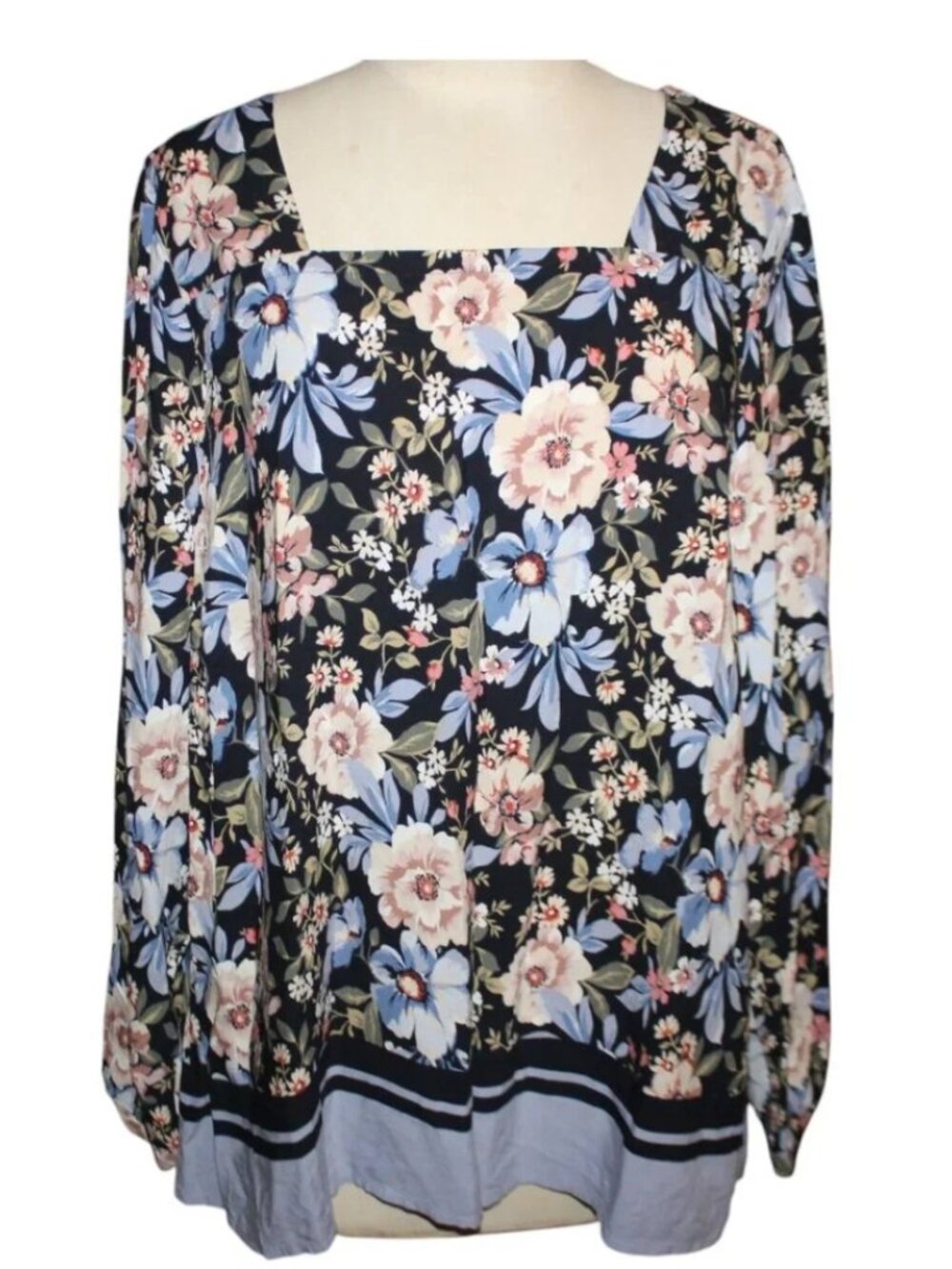 J. JILL Floral Square Neck Top Sz M Prairie Spring Coquette Cottagecore Blouse